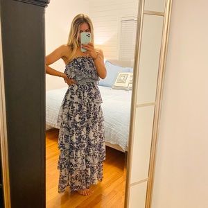 MISA Los Angeles Nadia Ruffle Maxi in Floral